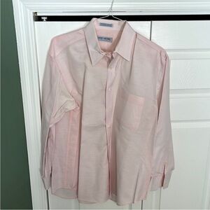 John Henry men's regular fit neck size 17 pink button down business casual